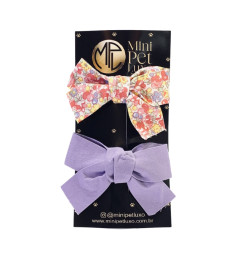 Prendedor Duo lilás/floral