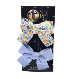 Prendedor Duo azul/floral