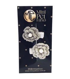 Prendedor Pérola Cinza